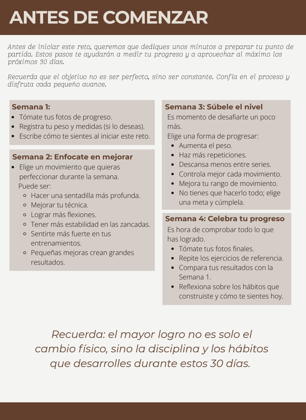 El Reto Oficial · 30 Días